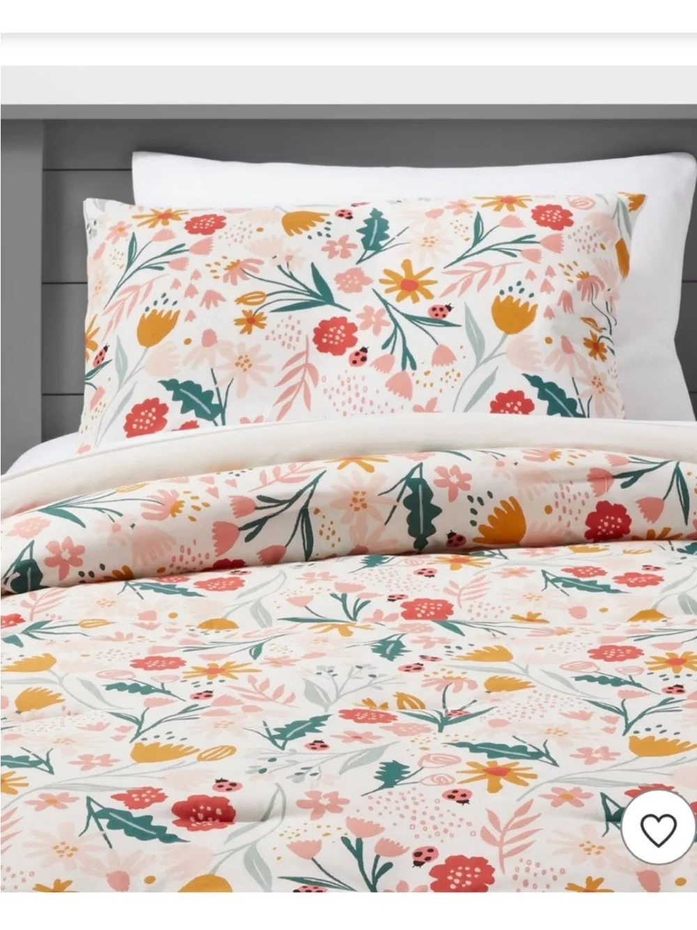Pillowfort FULL SIZE In the Garden Ladybug 4pc Sheet Set w/ Pillowcases NEW
